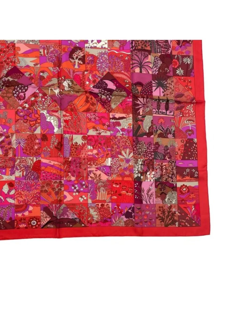 Hermes Scarf Carre 90 Silk Tout En Quilt Red
